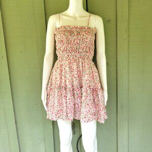 LULUS Floral Smocked Top Mini Dress Small